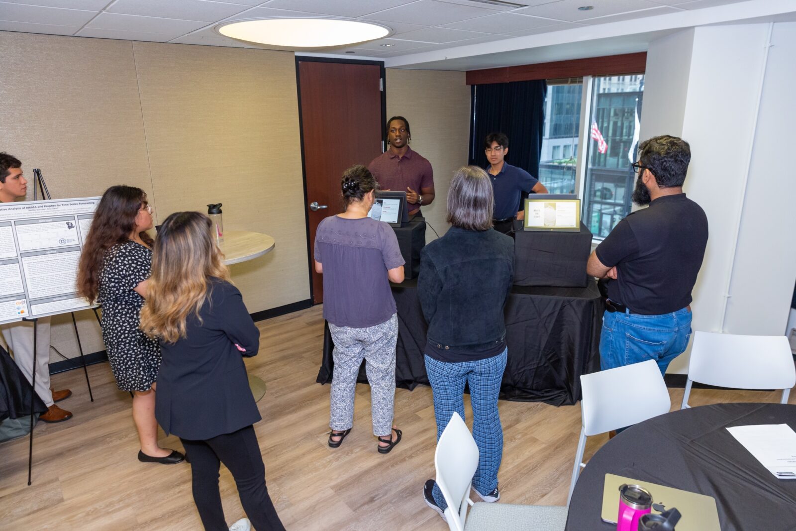 Michael Charles and Albert Huynh demonstrate their app Akknolege. Photo credit: Carl Ankrum