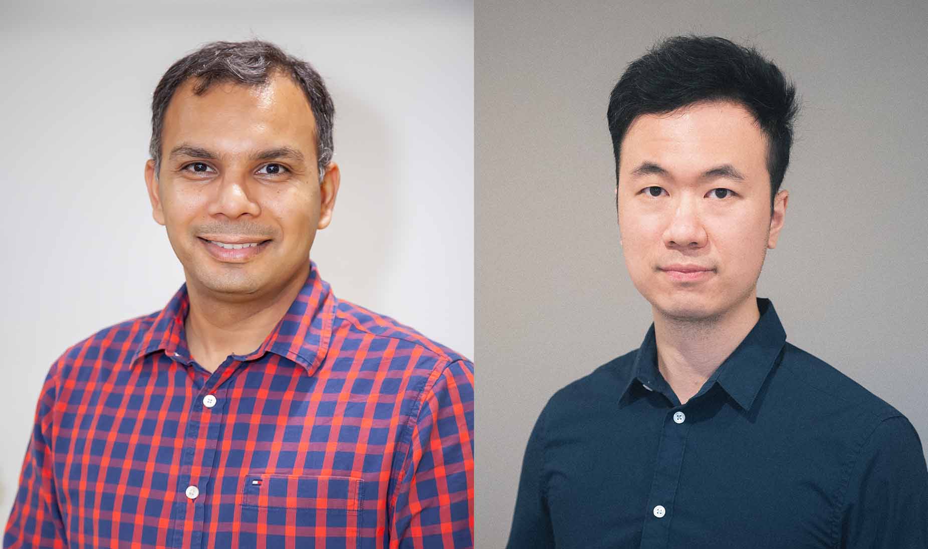 Headshot portraits of faculty members Ashish Sharma and Peiyuan Li.
